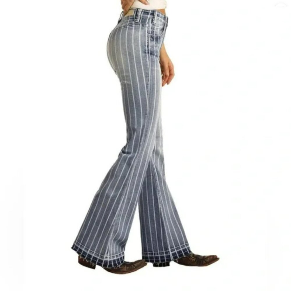 UNISEX ROCK AND ROLL DENIM HIGH RISE JEANS 32X32 - Picture 5 of 9